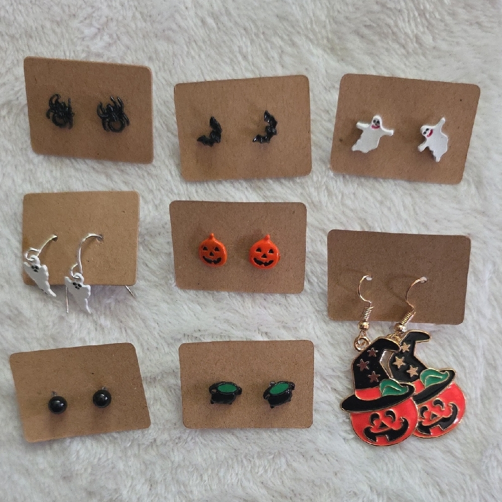 Halloween Themed Earring Set Of 8